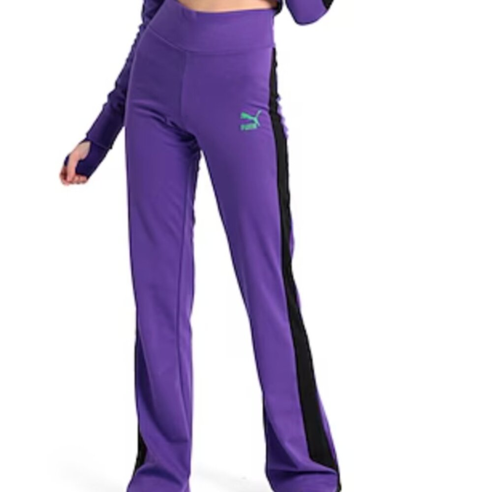 PUMA x DUA 🦋 LIPA Women's T7 Pants Purple Long Flare Size L